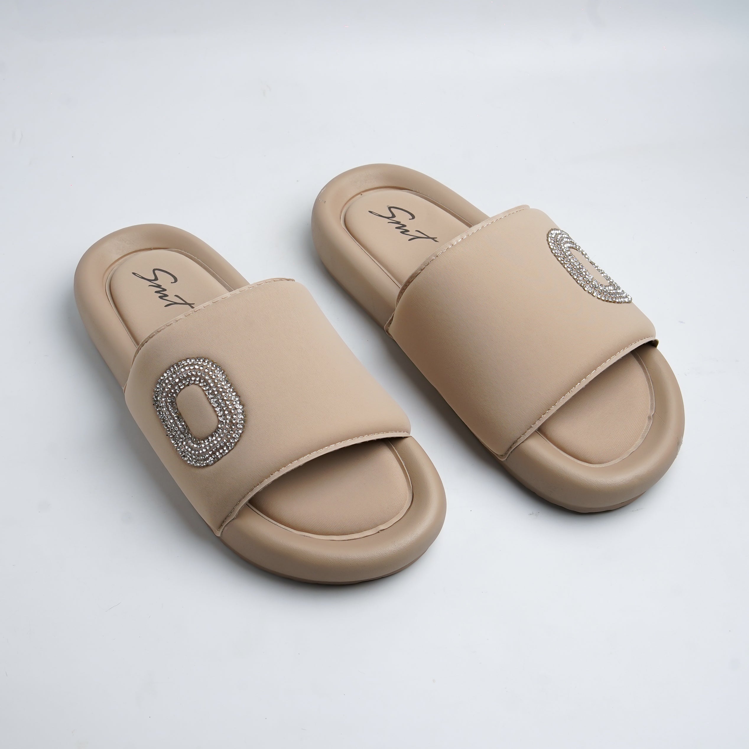 Alayna Fashion | Luxe Crystal Buckle Padded Comfort Slides
