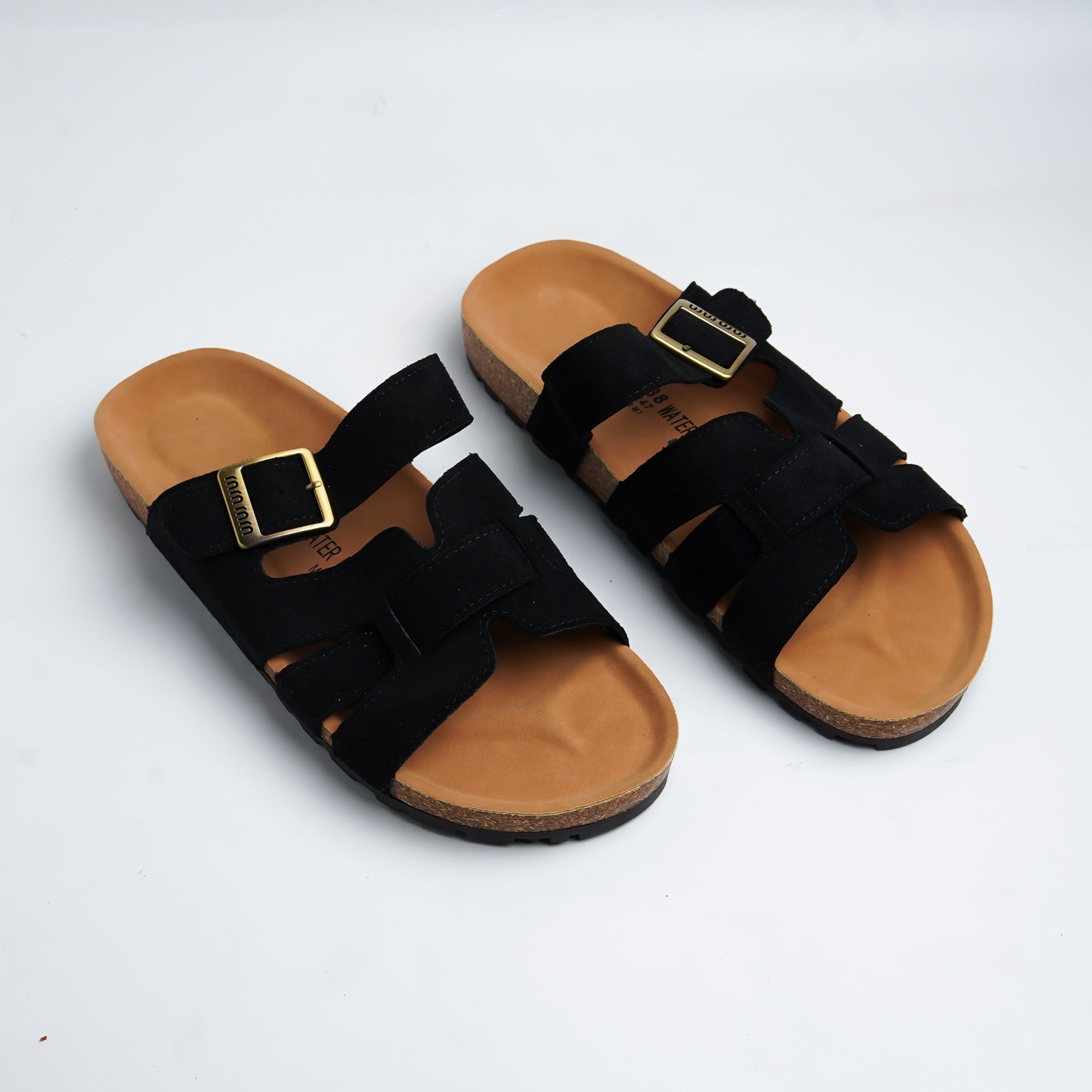 Alayna Fashion | Premium Suede H-Strap Adjustable Cork Slides
