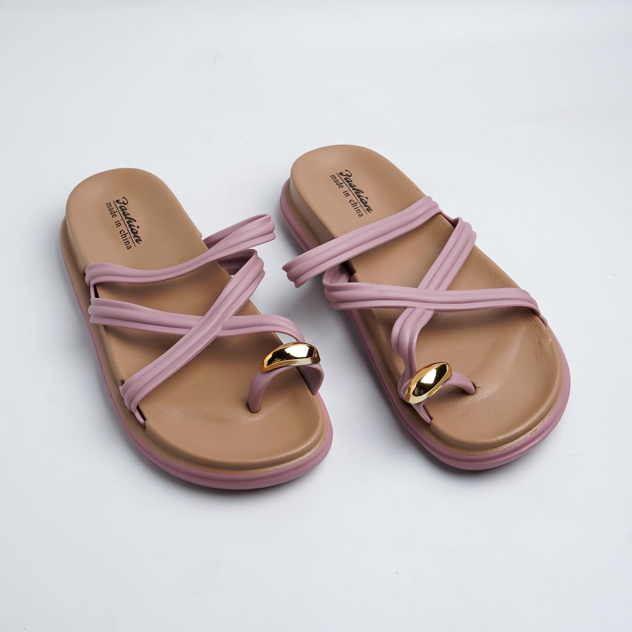 Alayna Fashion | Chic Multi-Strap Criss-Cross Sandals with Gold Toe-Loop