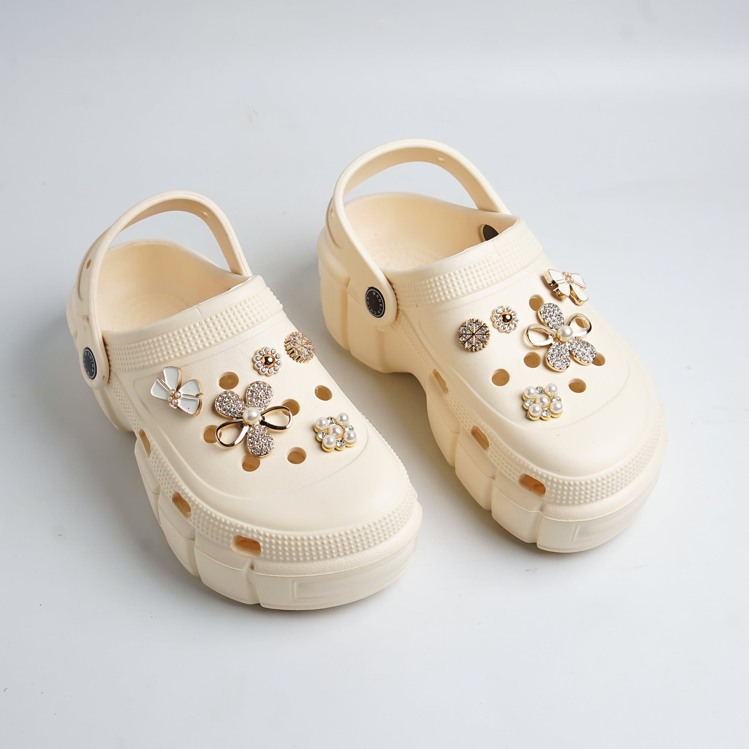 Alayna Fashion | Radiant Rhinestone Criss-Cross Cork Footbed Slides