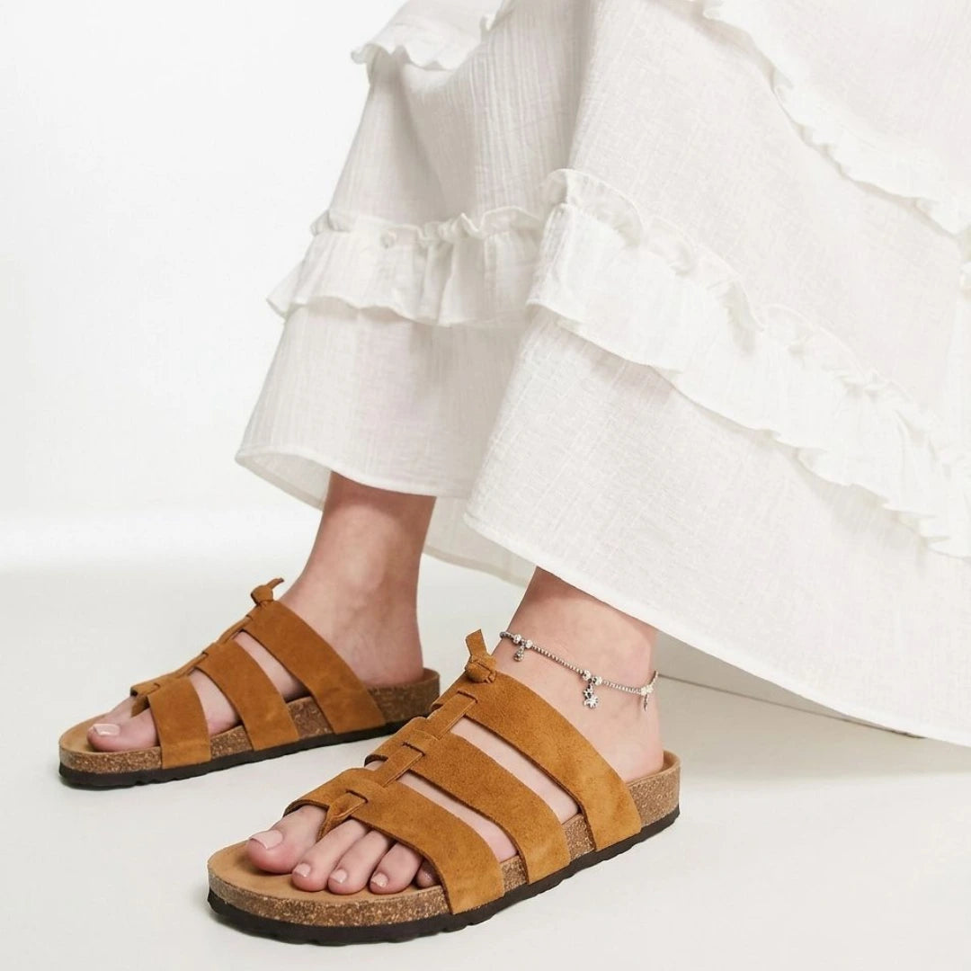 Alayna Fashion | Elegant Crystal Square Buckle Cushioned Comfort Slides
