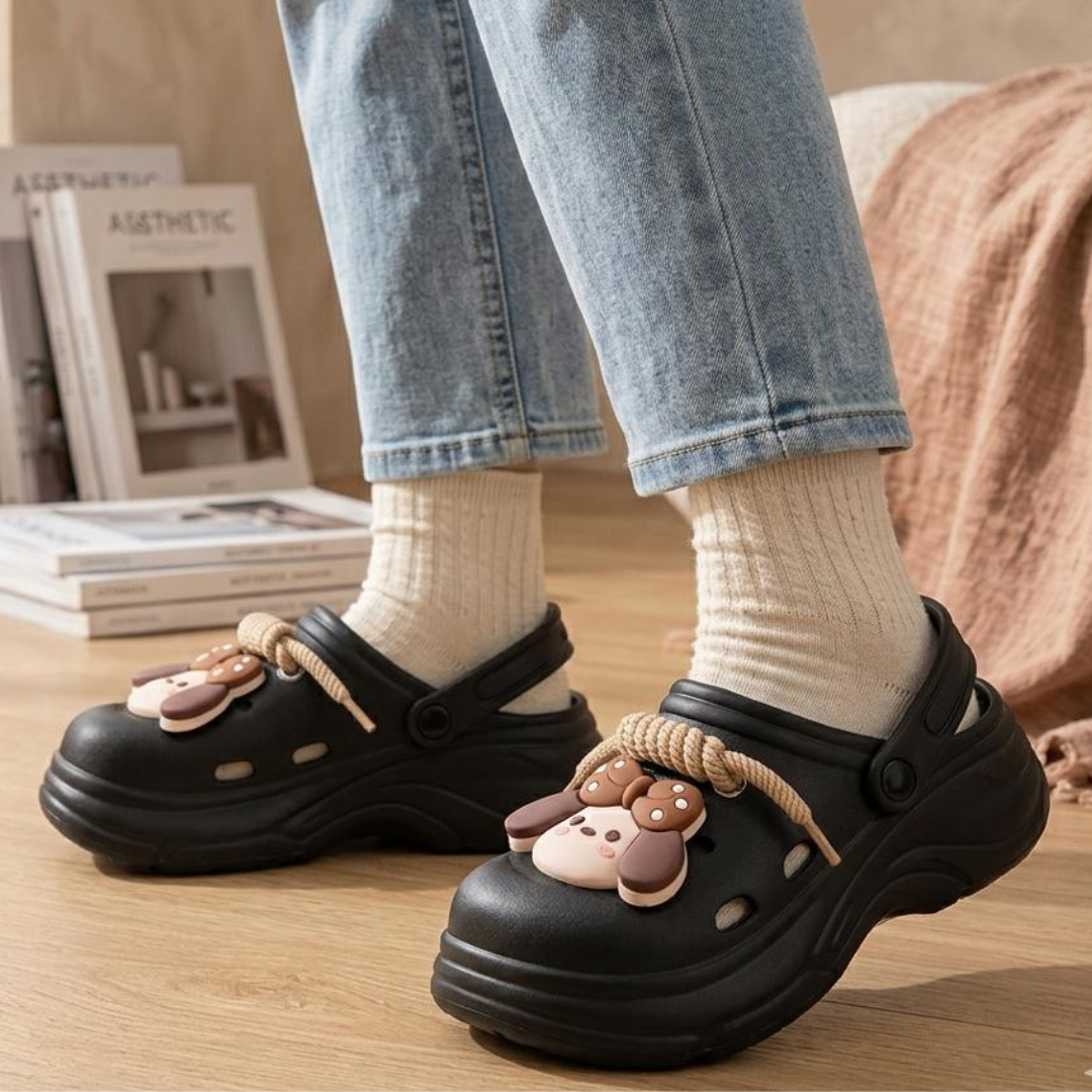 Alayna Fashion | Platform Clogs with Cute Charm & Laces – Chunky Style