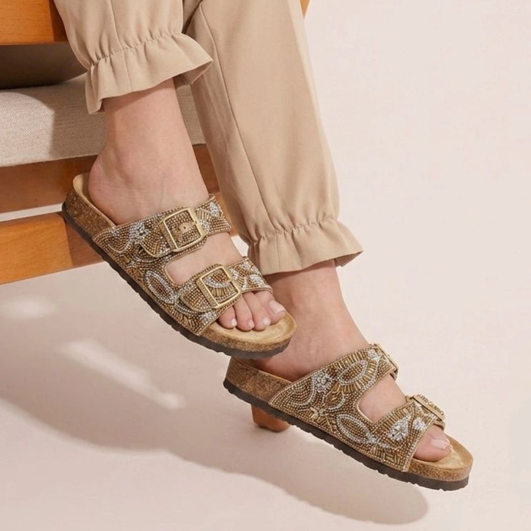 Alayna Fashion | The Lumina Bow-Point Slides – Crystal-Encrusted Festive Pointed Flats