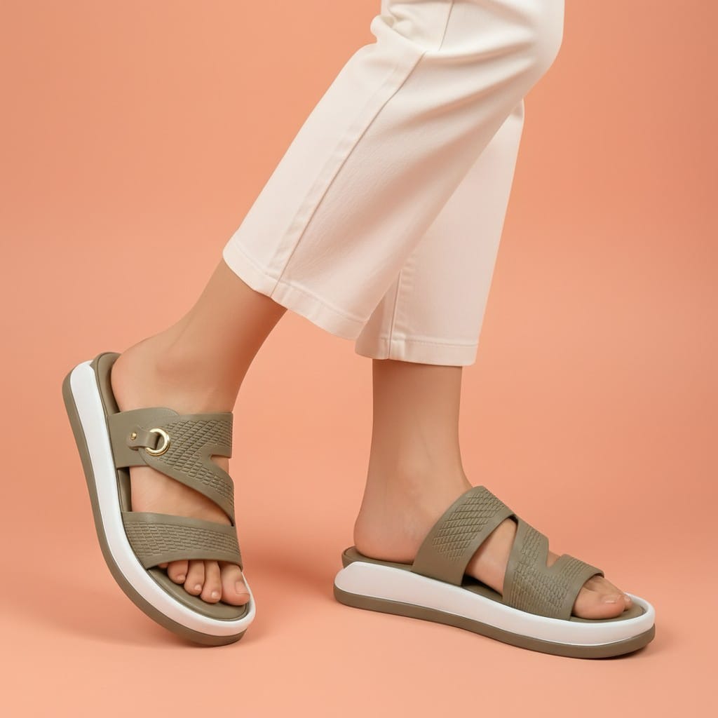 Alayna Fashion | The Zen-Flow Sculpted Platforms – Ergonomic Triple-Strap Comfort Slides