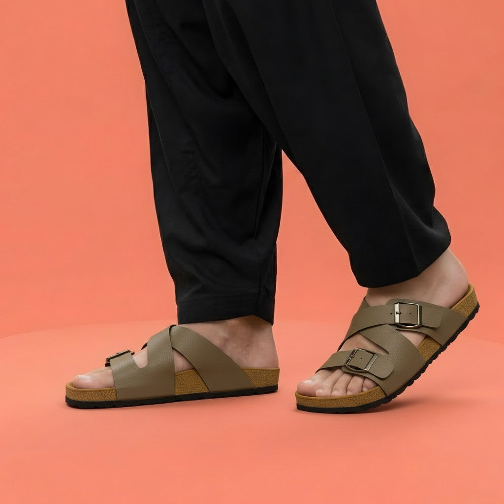 Alayna Fashion | The Voyager Daily Slides – Men’s Durable Cross-Strap Comfort Chappals