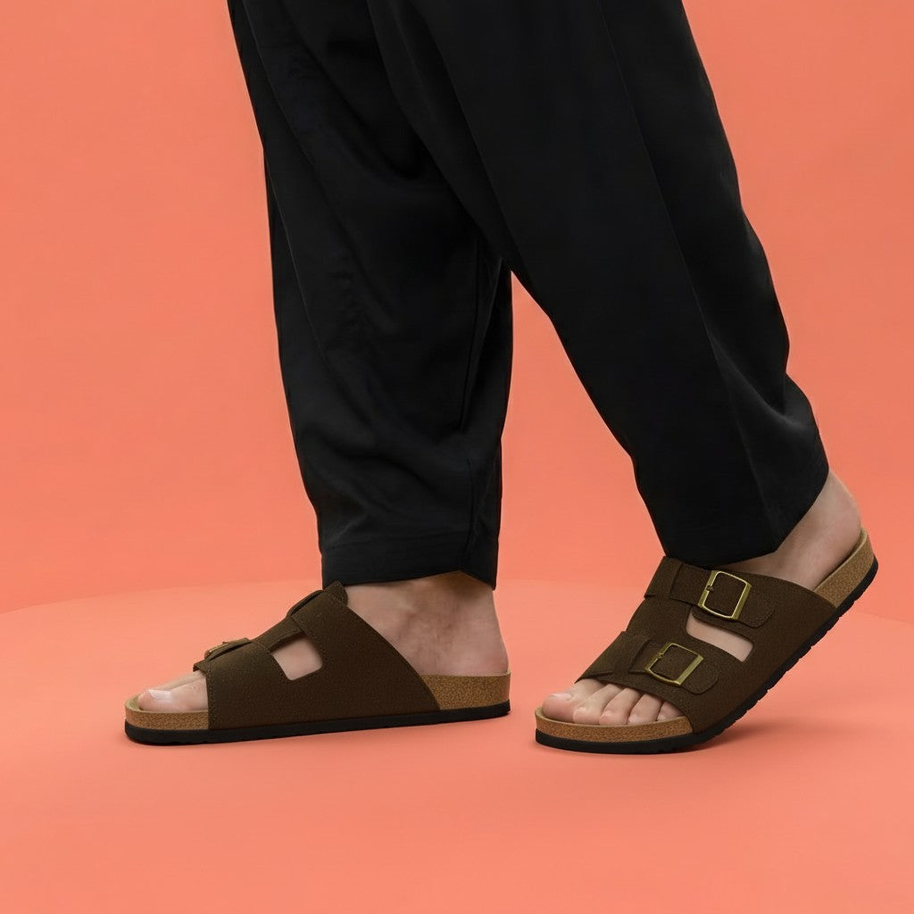 Alayna Fashion | The Titan Pro-Comfort Slides – Men’s Wide-Fit Ergonomic Mules