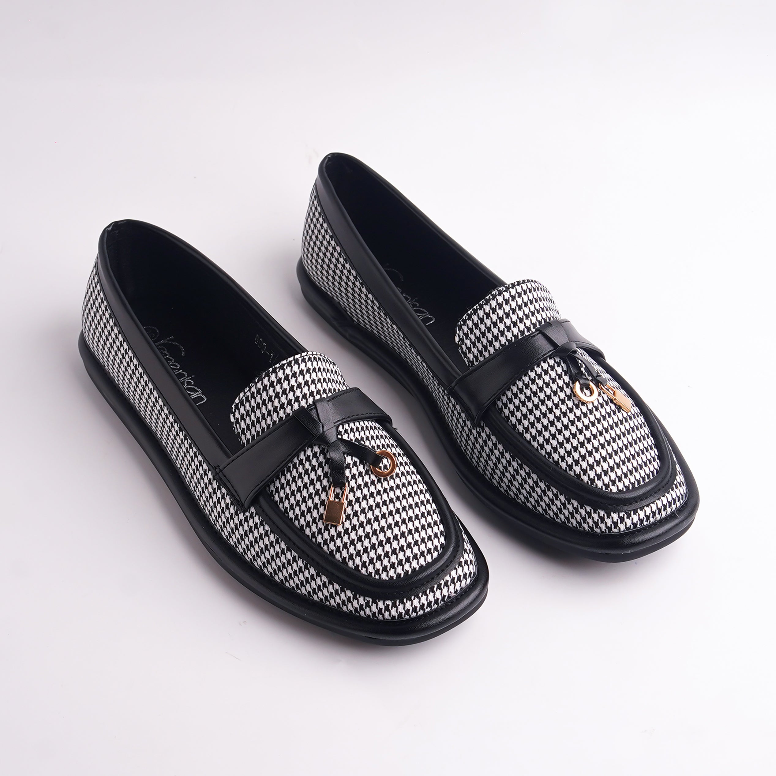 Alayna Fashion | Women's Houndstooth Loafers – Casual Shoes