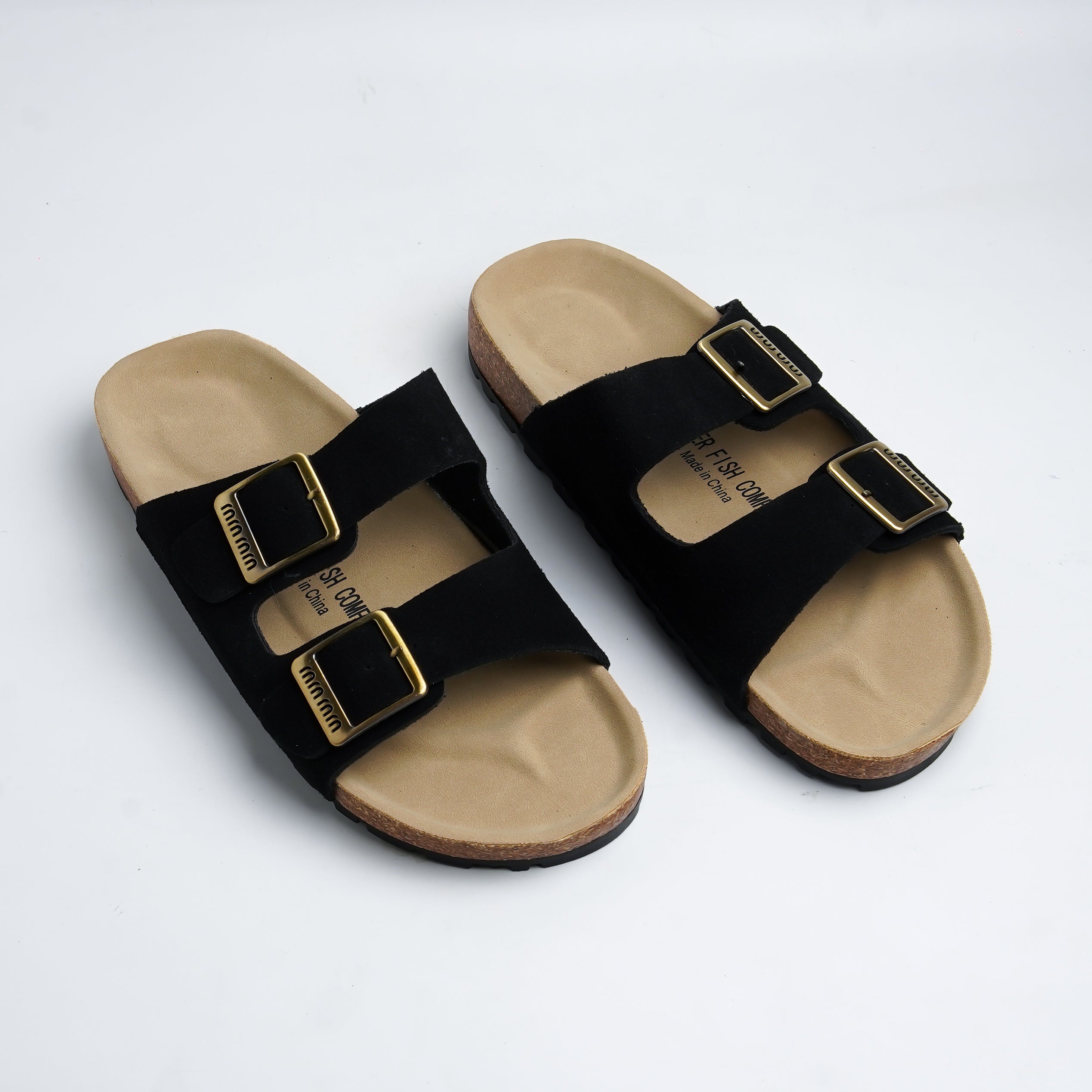 Alayna Fashion | Classic Double-Strap Adjustable Suede Cork Sandals
