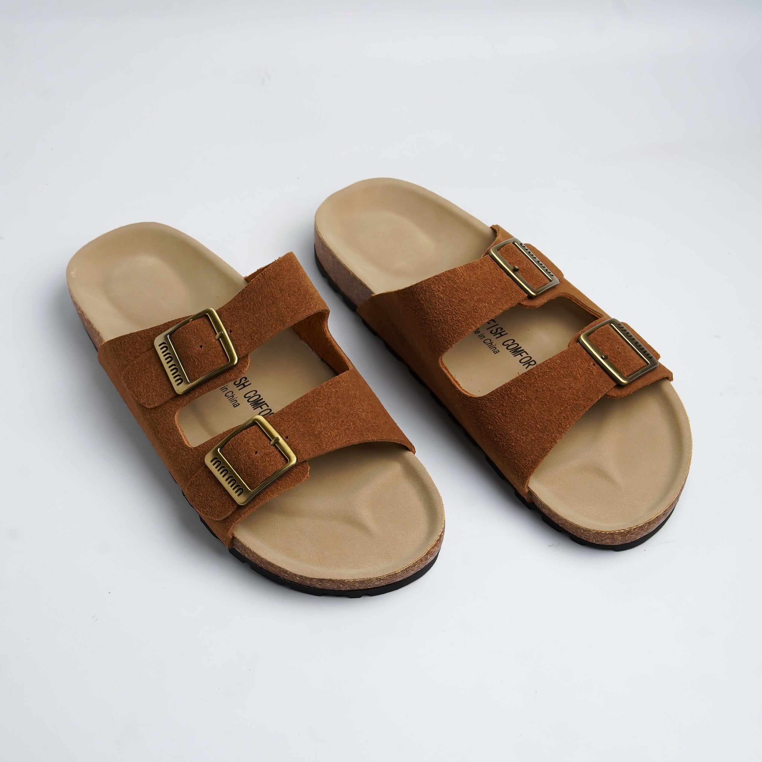 Alayna Fashion | Classic Double-Strap Adjustable Suede Cork Sandals