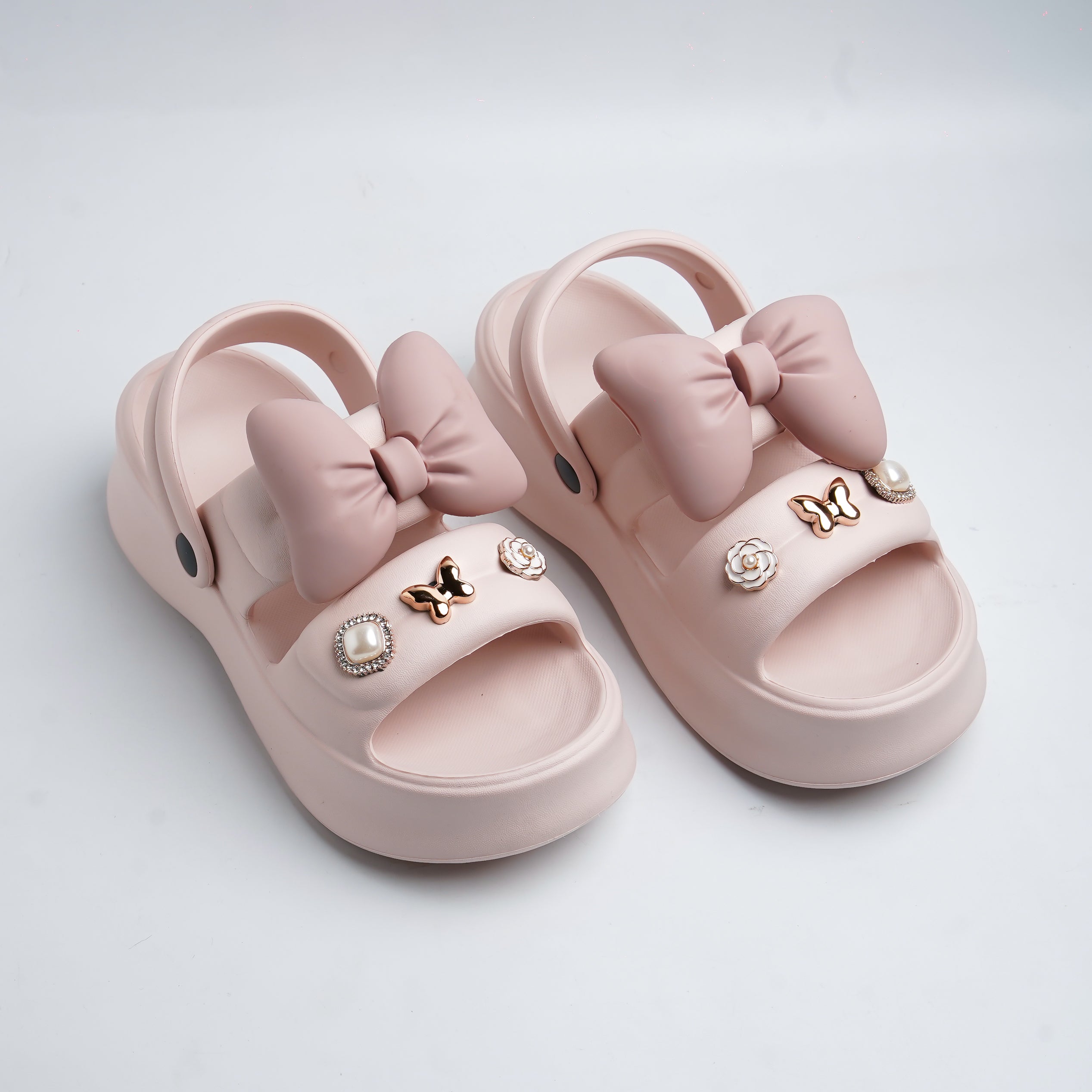 Alayna Fashion | Elegant Pearl & Gemstone Multi-Strap Flat Sandals