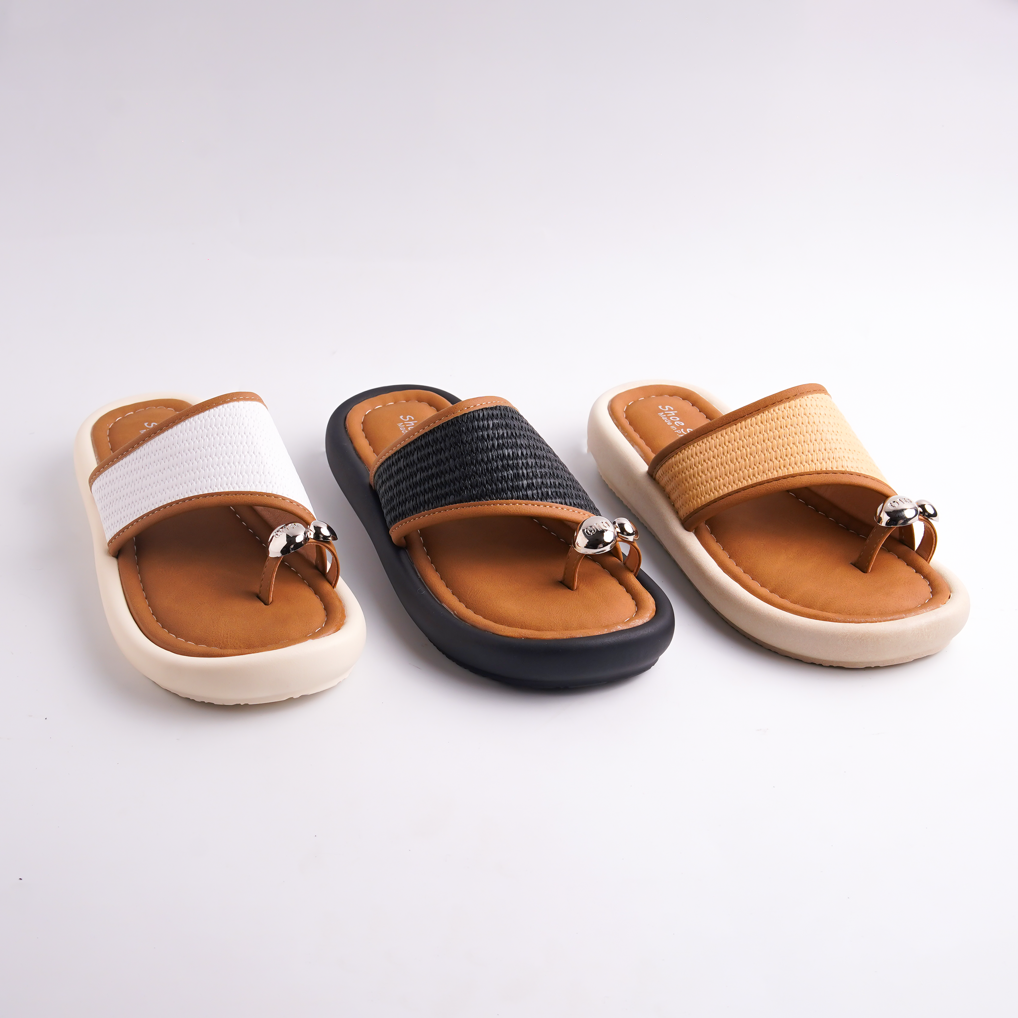 Alayna Fashion | Raffia Woven Toe-Loop Platform Slides – 3 Colors