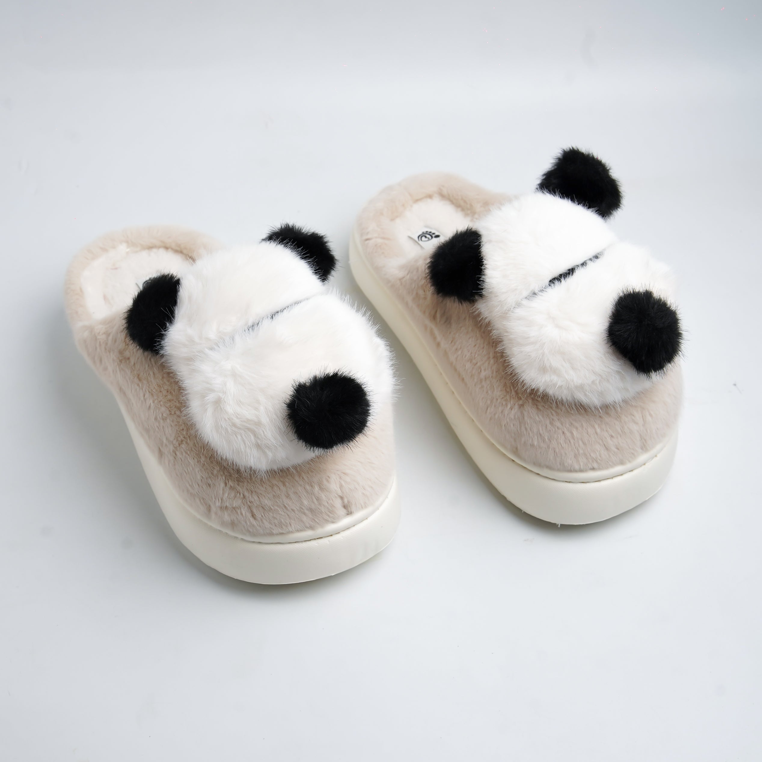 Alayna Fashion | Adorable Panda Face 3D Plush Faux Fur Slippers