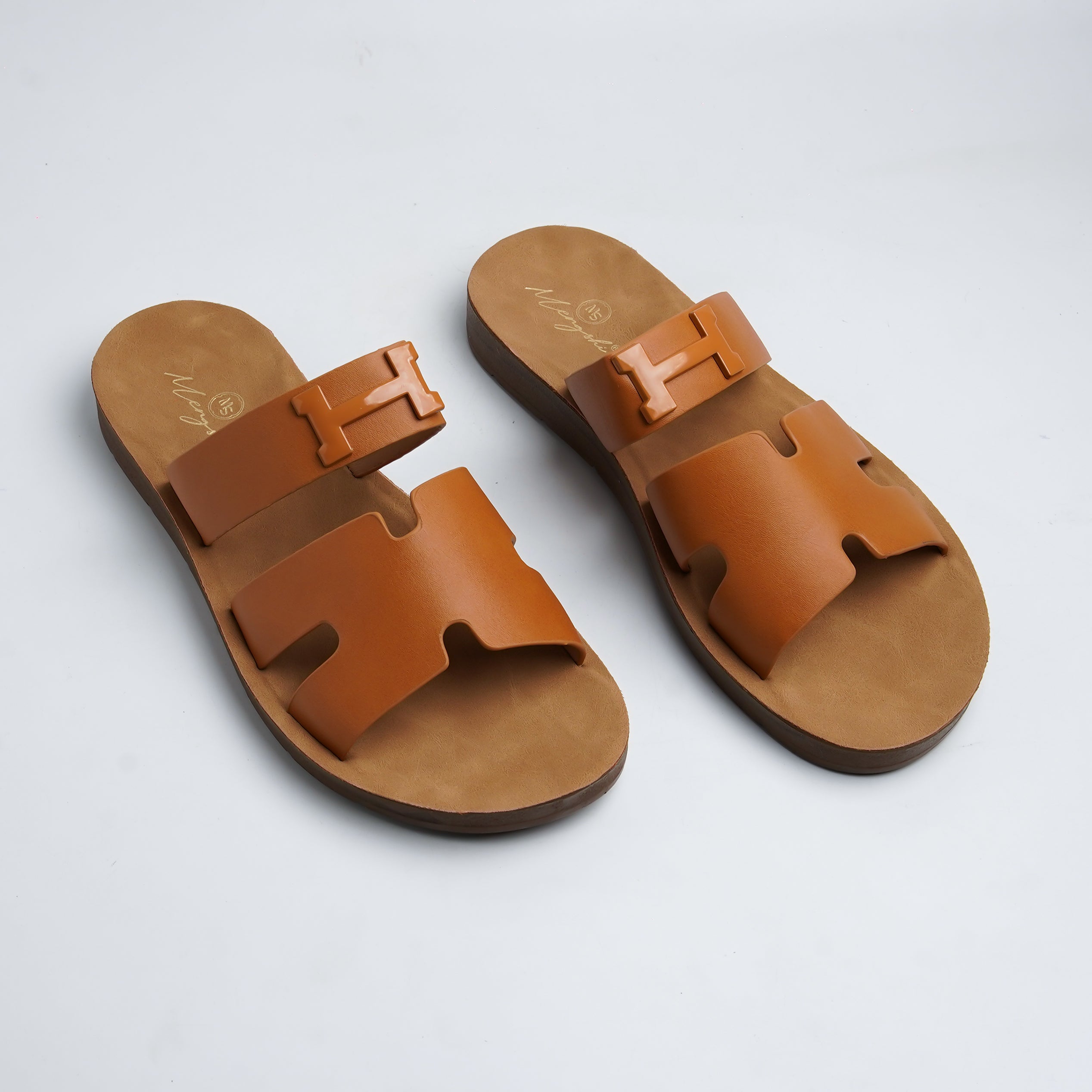 Alayna Fashion | Elegant Minimalist H-Strap Leather Fashion Slides