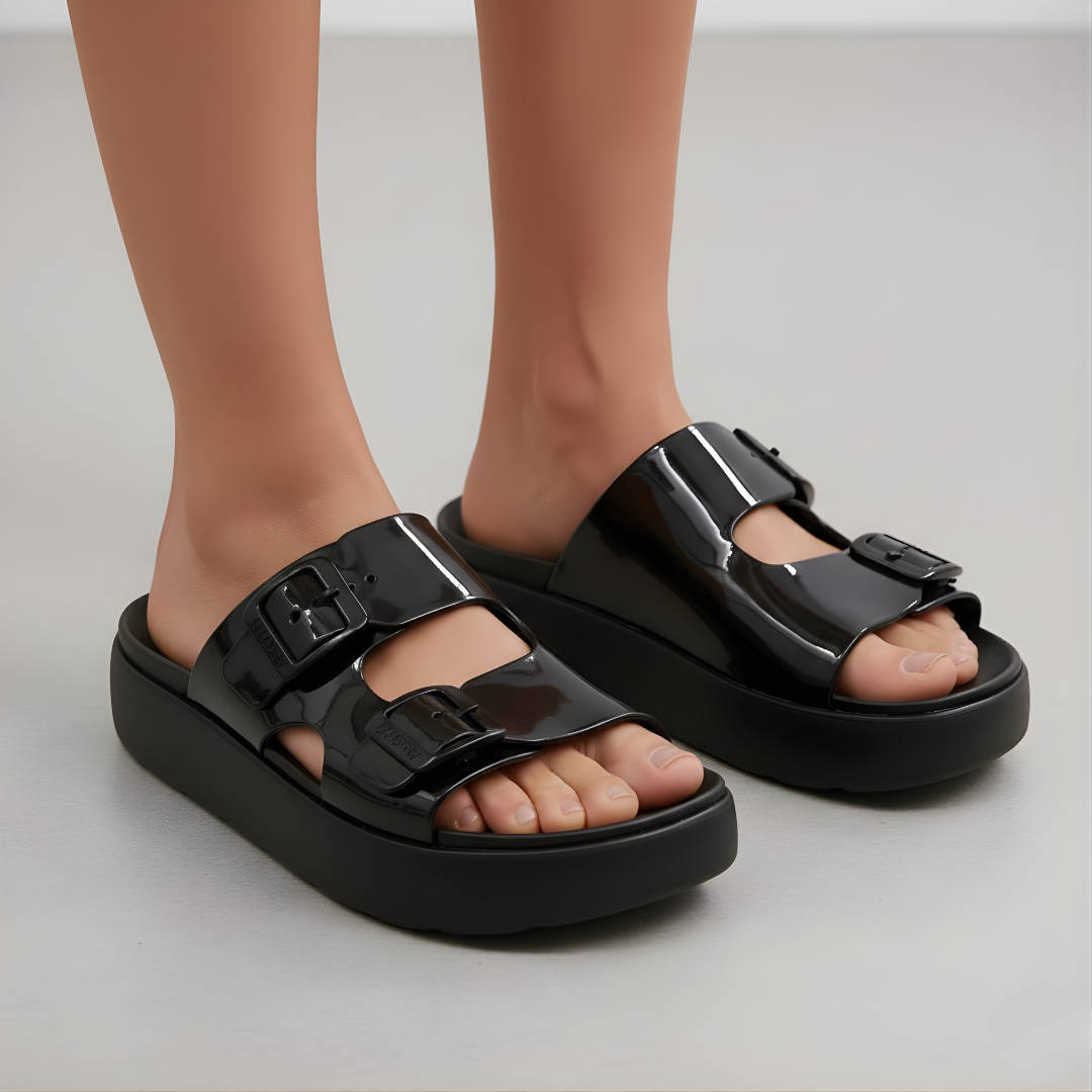 Alayna Fashion | Regal Embellished Platform Flip Flops – Glamorous Comfort