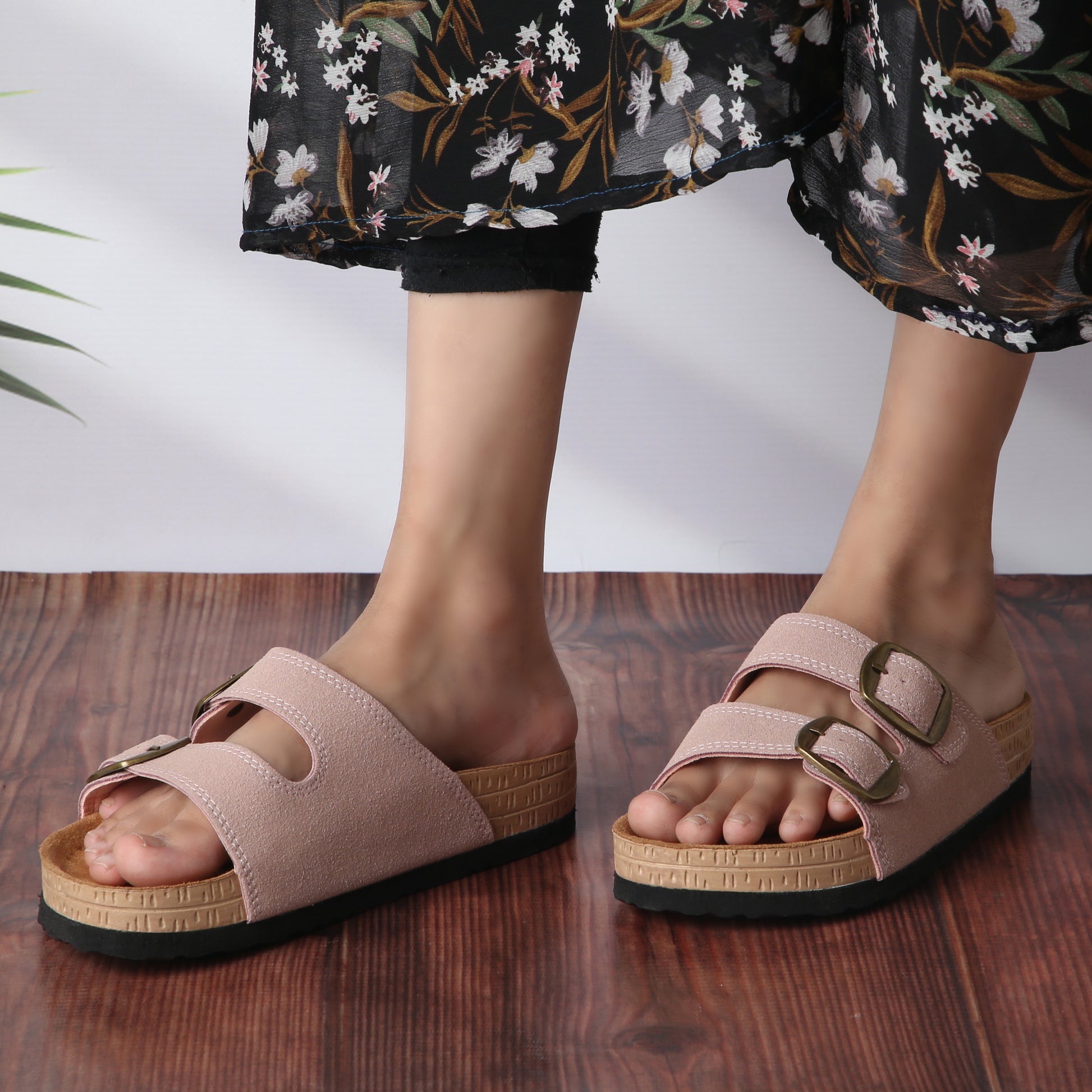 Plain Buckle Ladies Slides