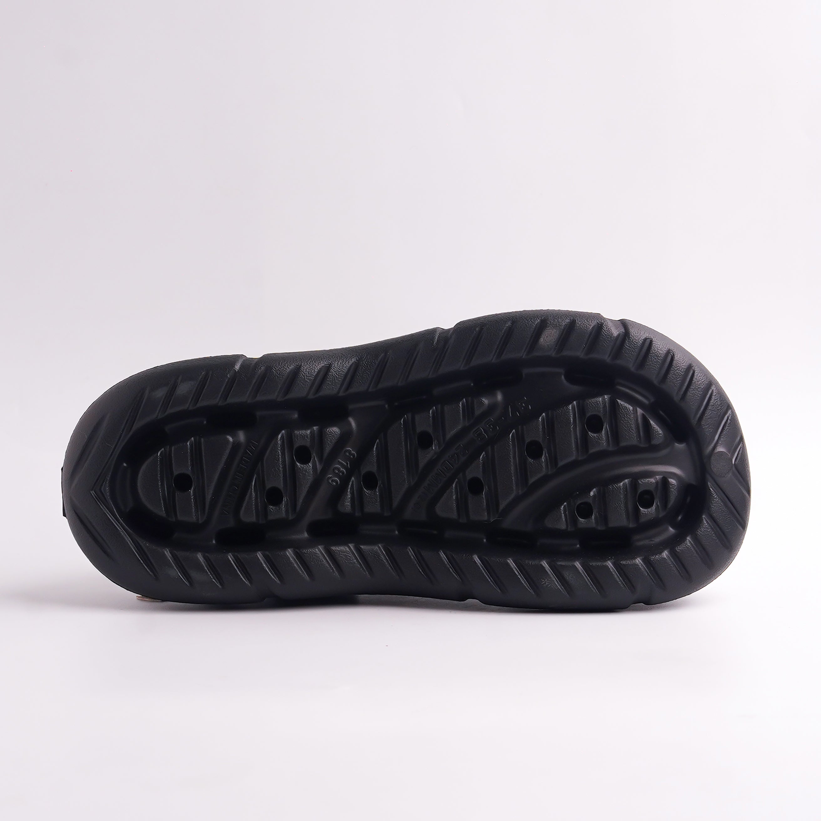 Black sandal sole on a white background