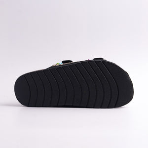 Black sandal sole on a white background