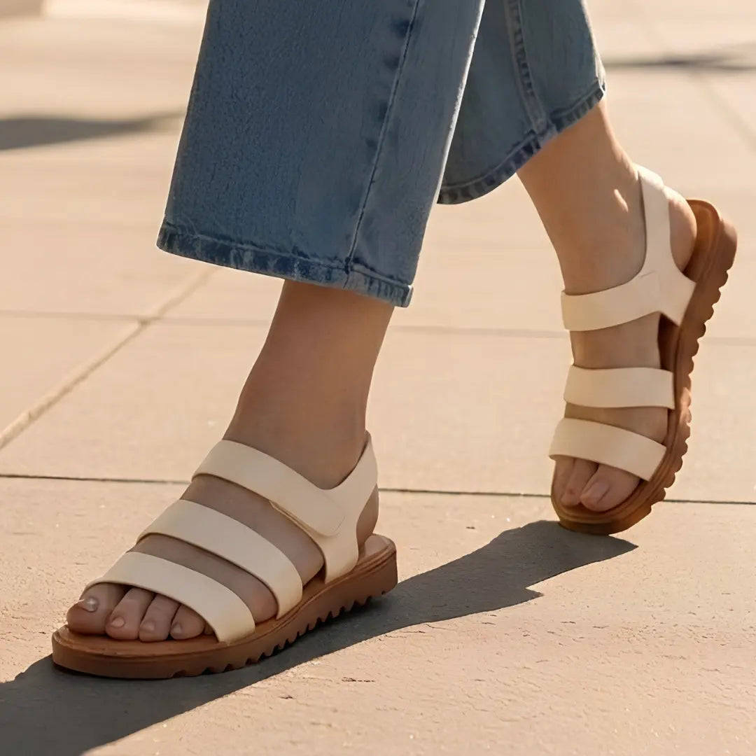 Alayna Fashion | Classic Double-Strap Comfort Flats – Cream, Tan & Black