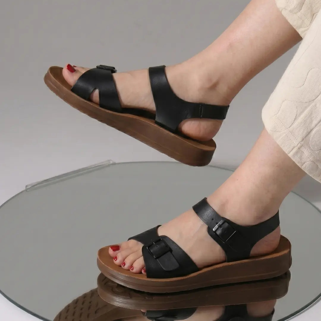 Alayna Fashion | Secure Double-Strap Adjustable Ankle Slingback Sandals