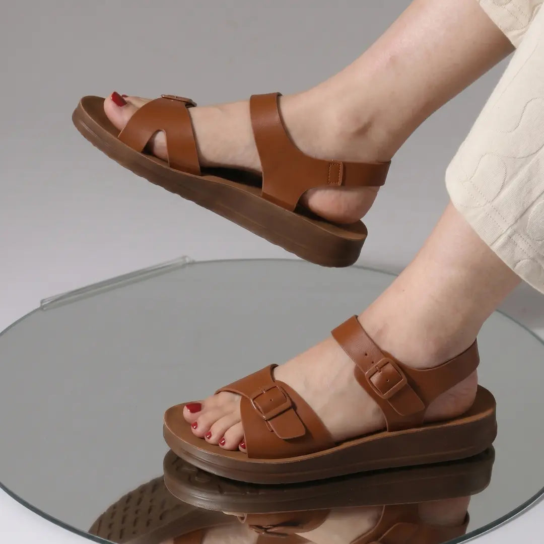 Alayna Fashion | Secure Double-Strap Adjustable Ankle Slingback Sandals