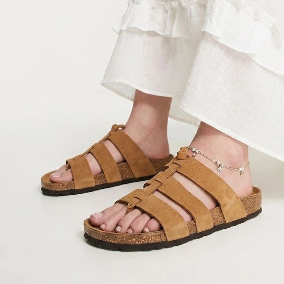 Alayna Fashion | Elegant Crystal Square Buckle Cushioned Comfort Slides