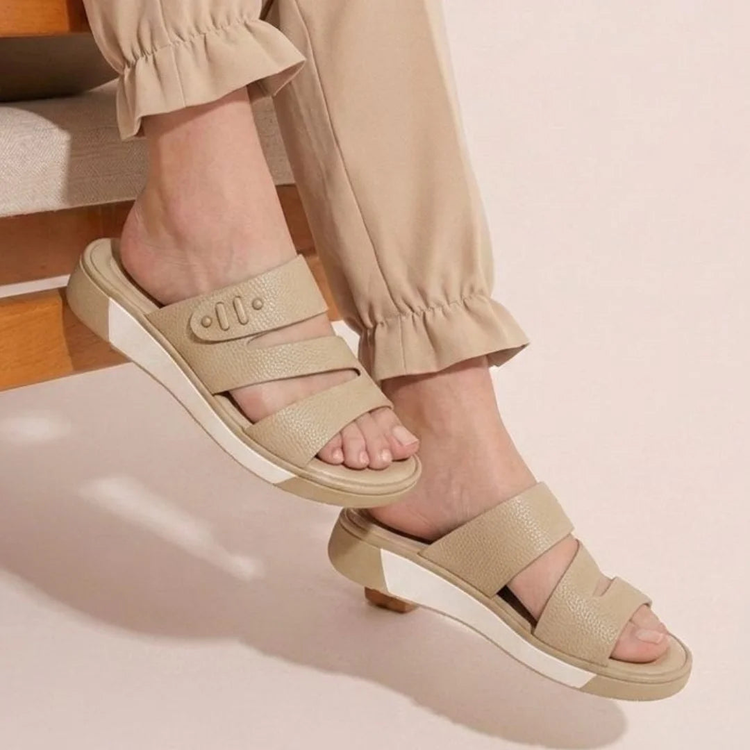 Alayna Fashion | The Cloud-Stride Comfort Slides – Women’s Ergonomic Triple-Strap Platforms