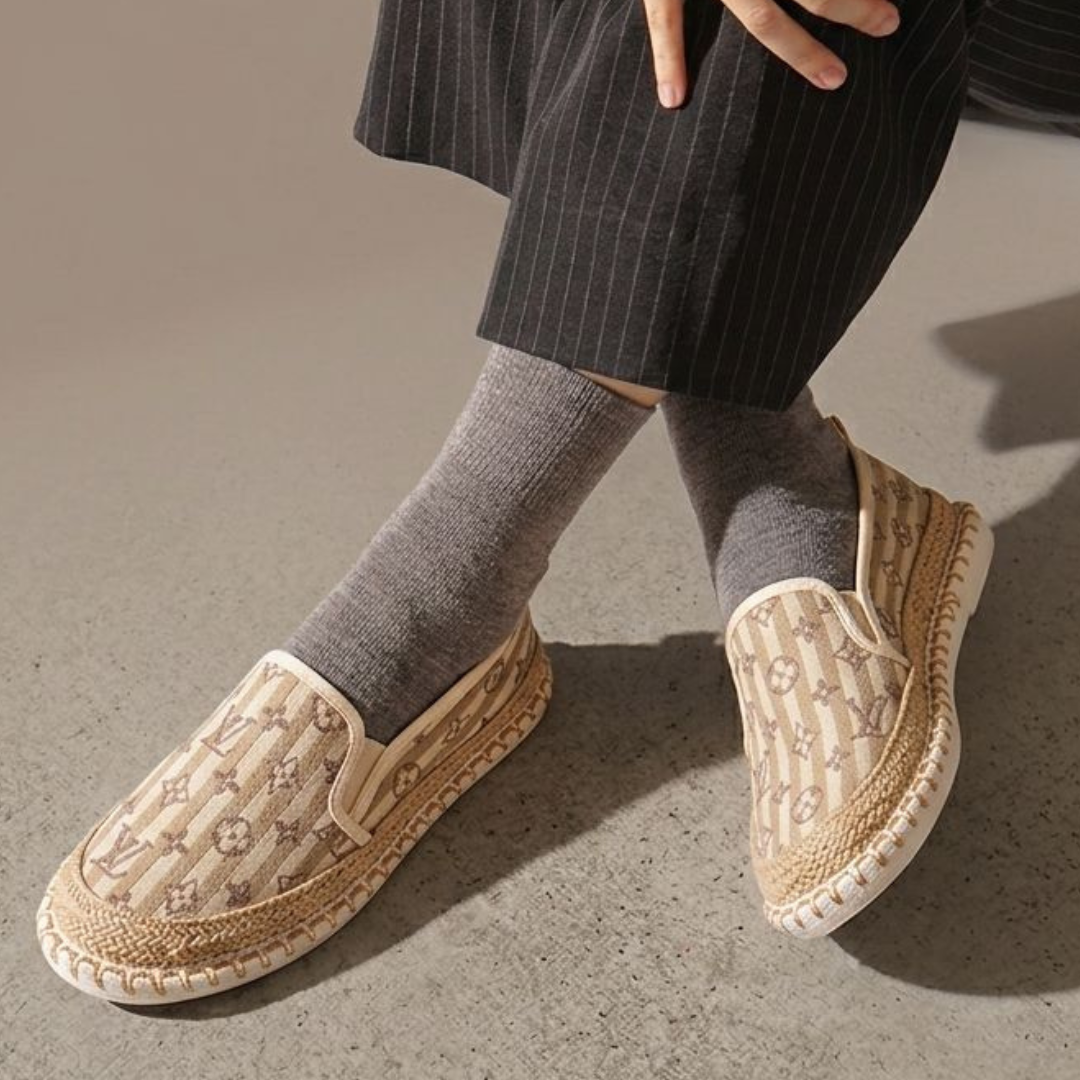 Alayna Fashion | Woven Pattern Espadrille Slip-Ons – Casual Jute Flats