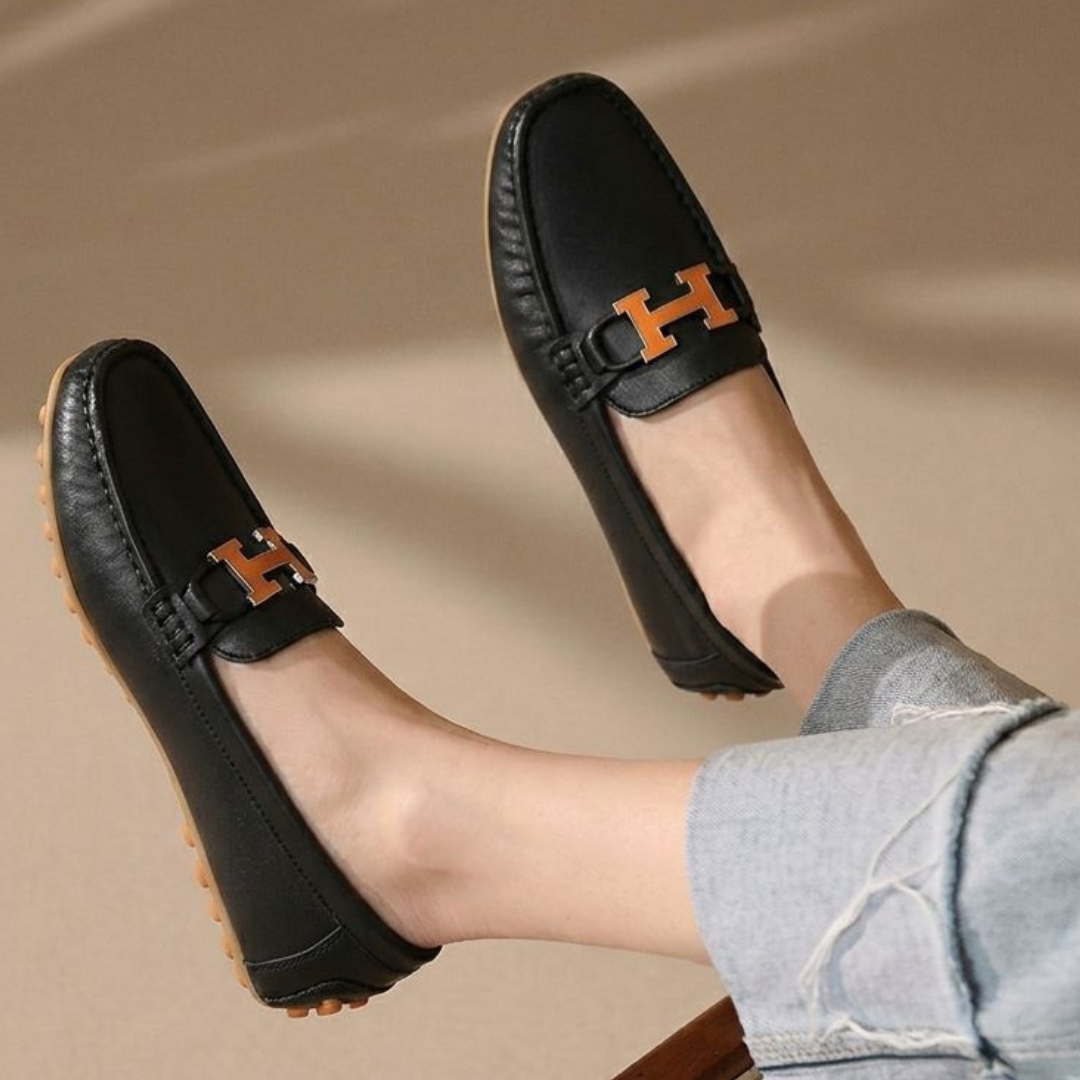 Alayna Fashion | The Heritage H-Buckle Loafers – Premium Women’s Stitched Moccasins