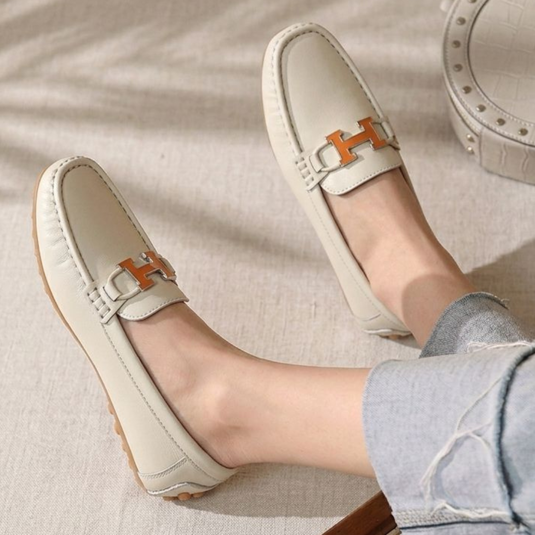Alayna Fashion | The Heritage H-Buckle Loafers – Premium Women’s Stitched Moccasins