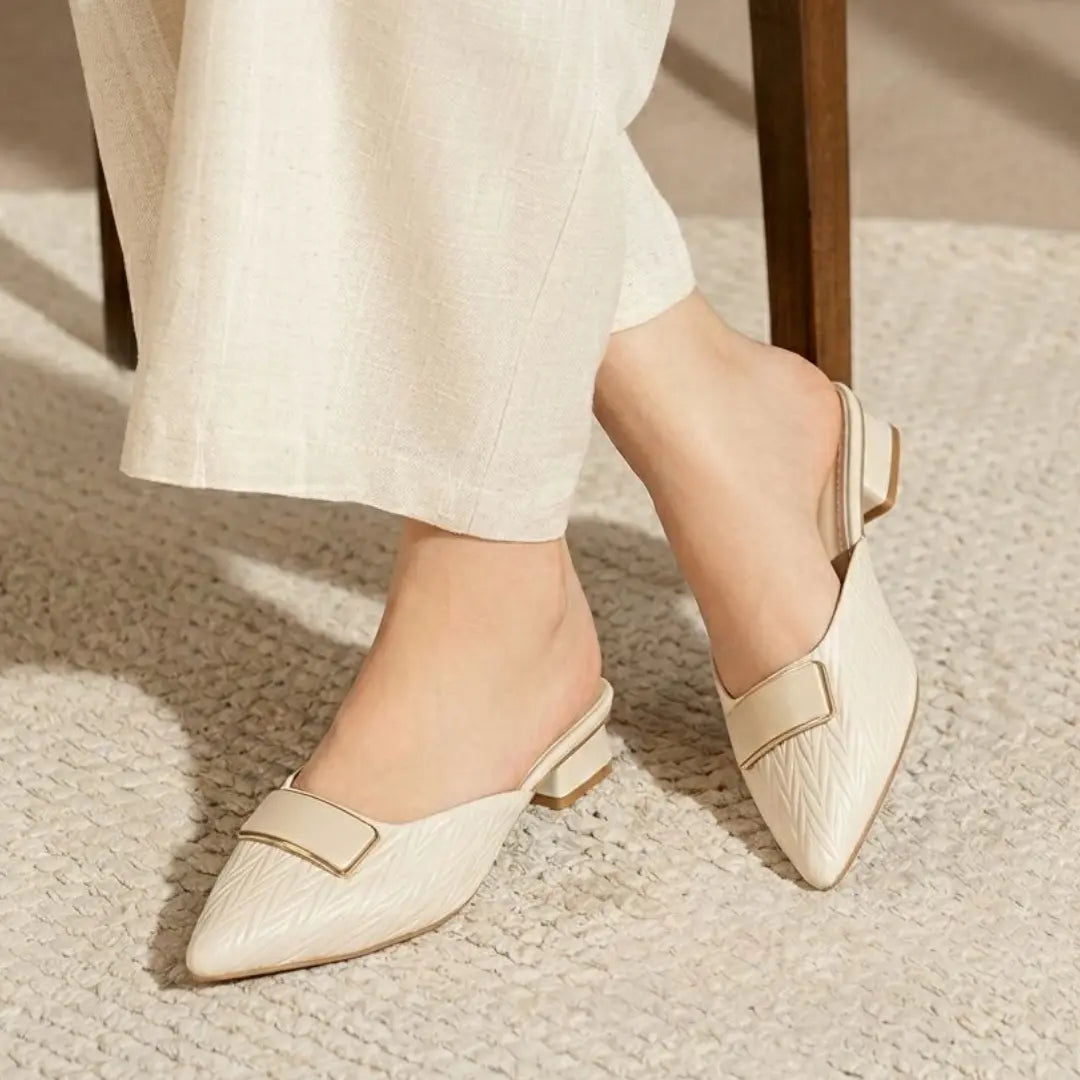 Alayna Fashion | Aura-Lux Gilded-Heels – Quilted Square-Toe Padded Sandals
