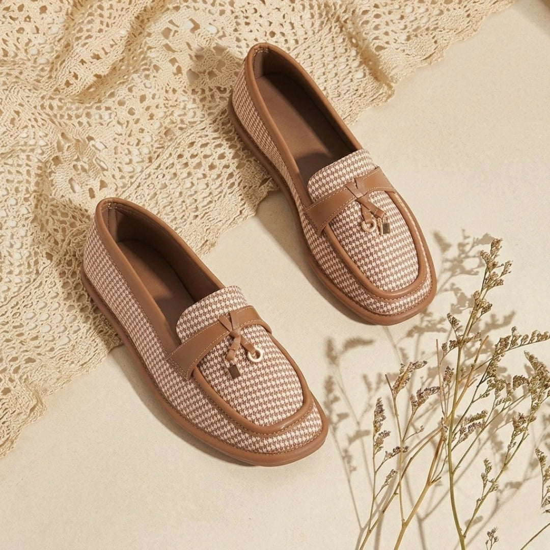 Alayna Fashion | Women's Houndstooth Loafers – Casual Shoes