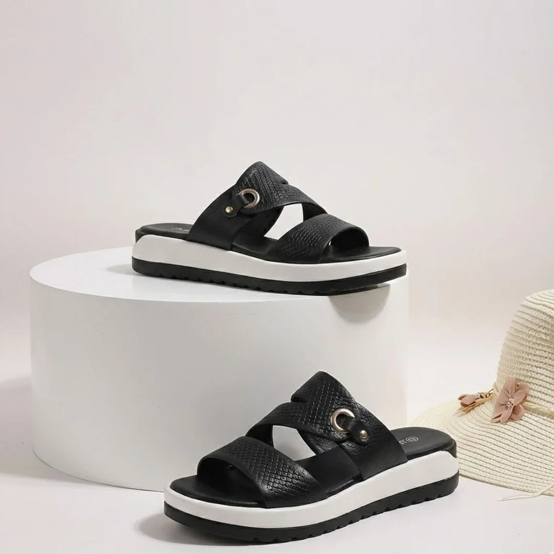 Alayna Fashion | The Zen-Flow Sculpted Platforms – Ergonomic Triple-Strap Comfort Slides