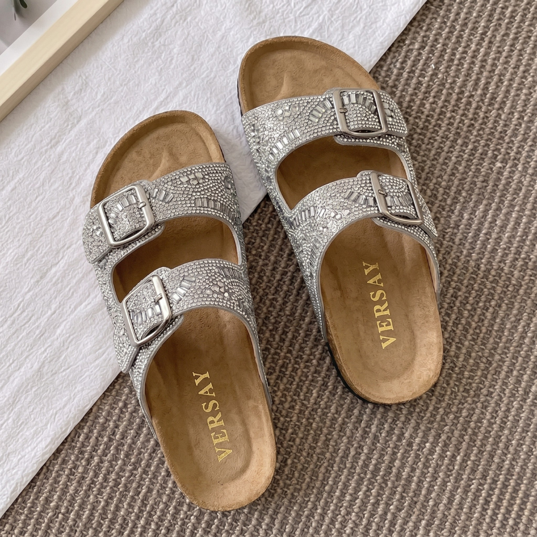 Alayna Fashion | The Lumina Bow-Point Slides – Crystal-Encrusted Festive Pointed Flats