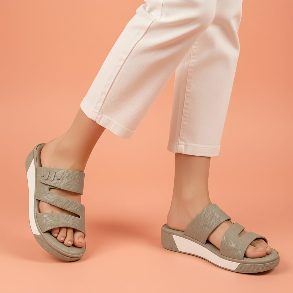Alayna Fashion | The Cloud-Stride Comfort Slides – Women’s Ergonomic Triple-Strap Platforms