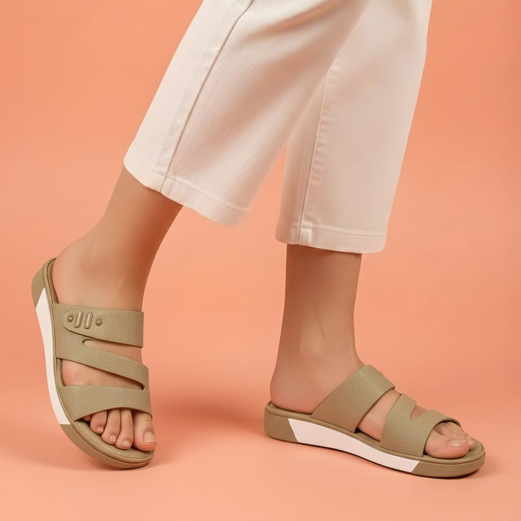 Alayna Fashion | The Cloud-Stride Comfort Slides – Women’s Ergonomic Triple-Strap Platforms