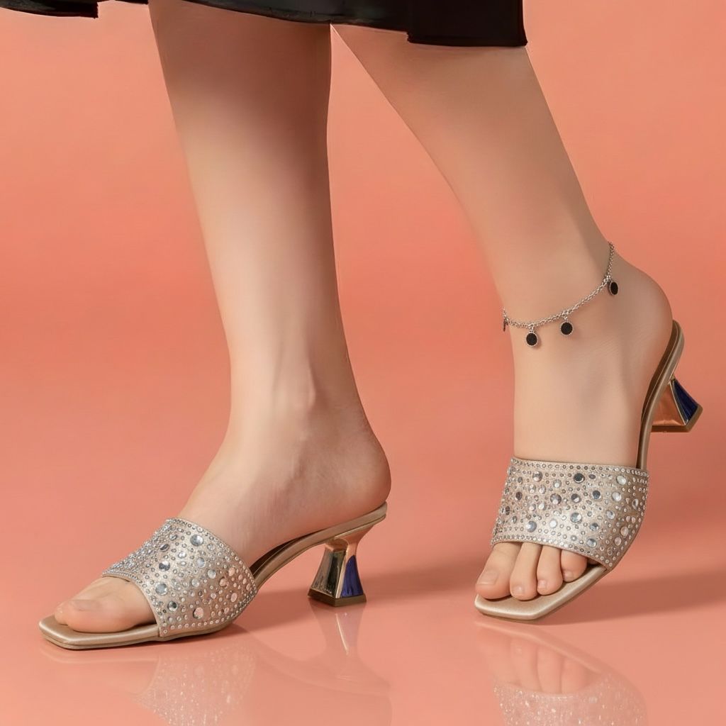 Alayna Fashion | The Zenith Crystal Trumpet Mules – All-Over Shimmer Pointed Heels