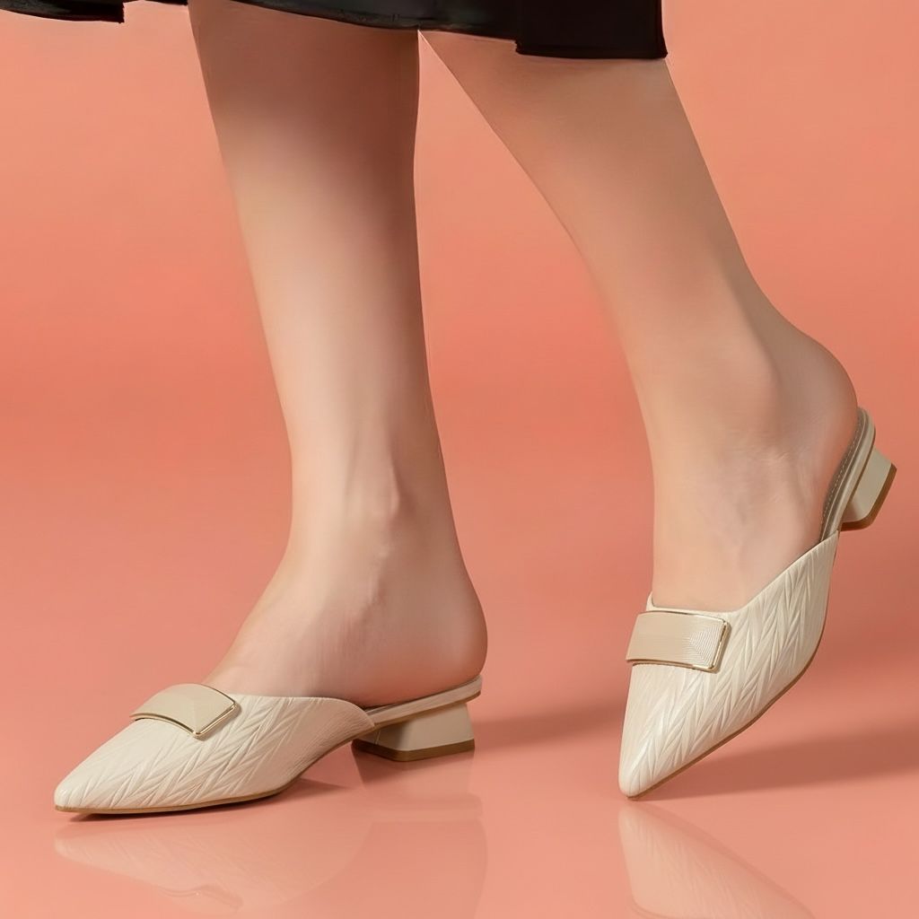 Alayna Fashion | Aura-Lux Gilded-Heels – Quilted Square-Toe Padded Sandals