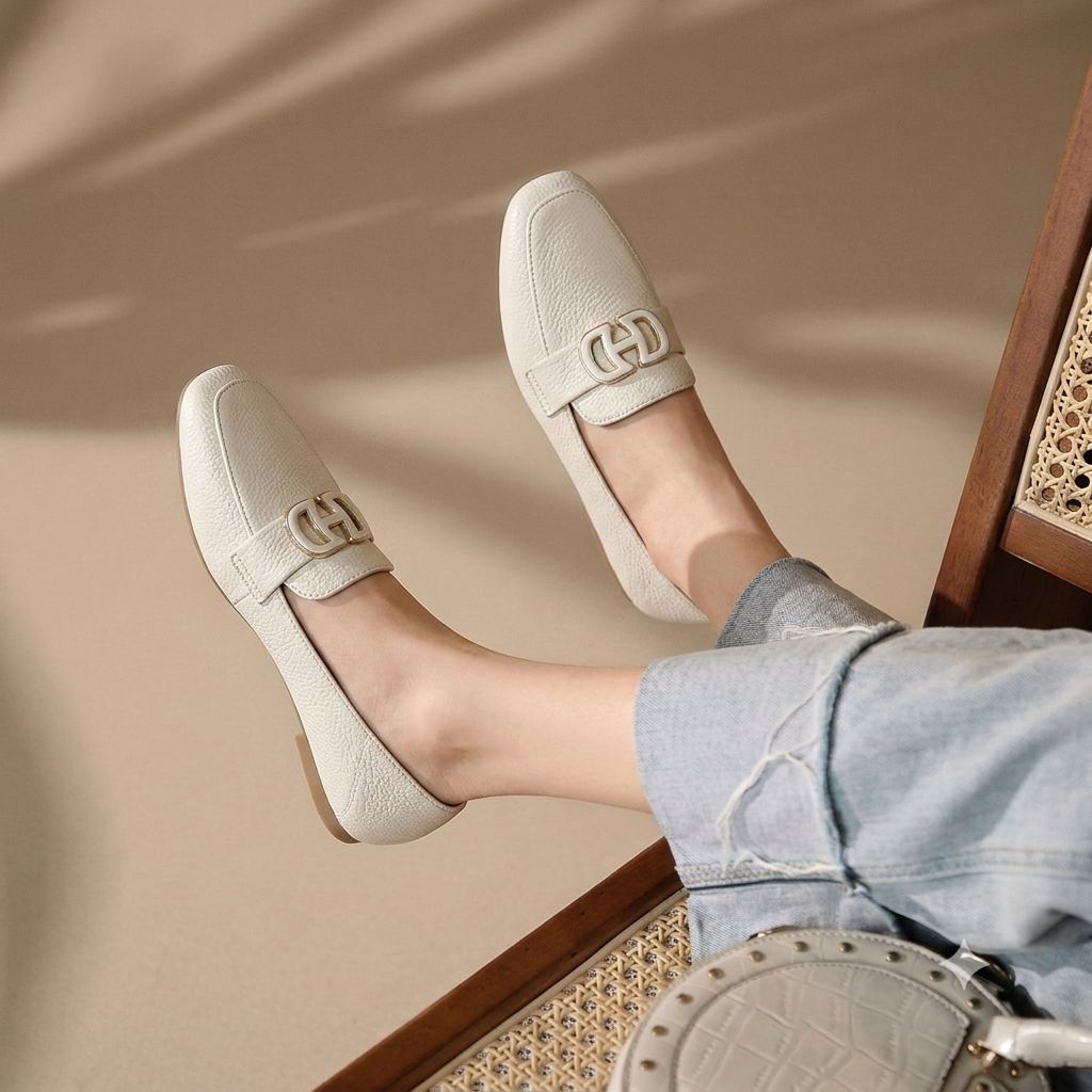 Alayna Fashion | The Sovereign Executive Loafers – Premium Pebble-Grain Buckle Loafers