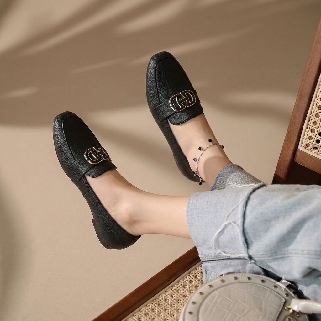 Alayna Fashion | The Sovereign Executive Loafers – Premium Pebble-Grain Buckle Loafers