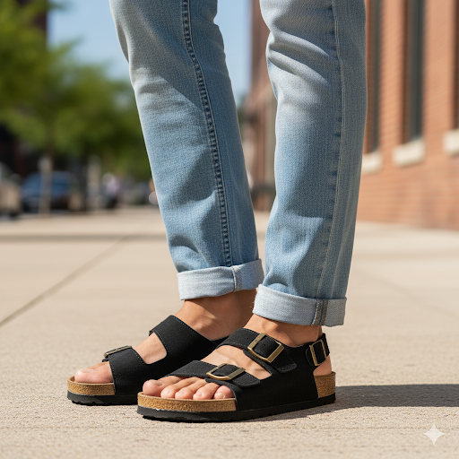 Plain Buckle Mens Sandals