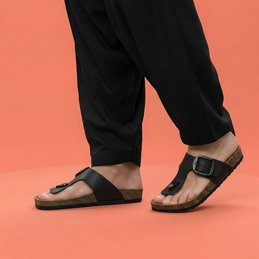 Alayna Fashion | The Heritage Comfort Mules – Men’s Classic Padded Cross-Strap Slides